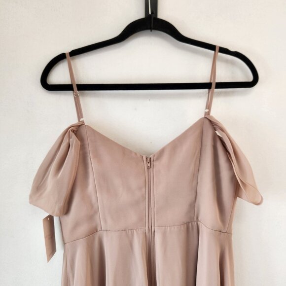 Birdy Grey Spence Bridesmaids Dress Taupe Full Length Chiffon Convertible M - Picture 6 of 13